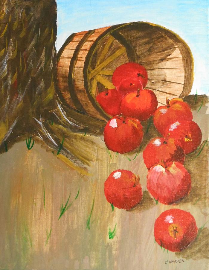 Apple Painting - Oops by Chris Hayden