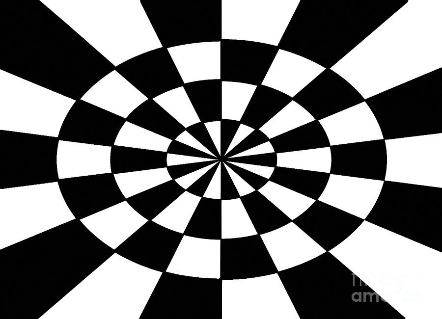 Black And White Painting - Op Art by Two Hivelys