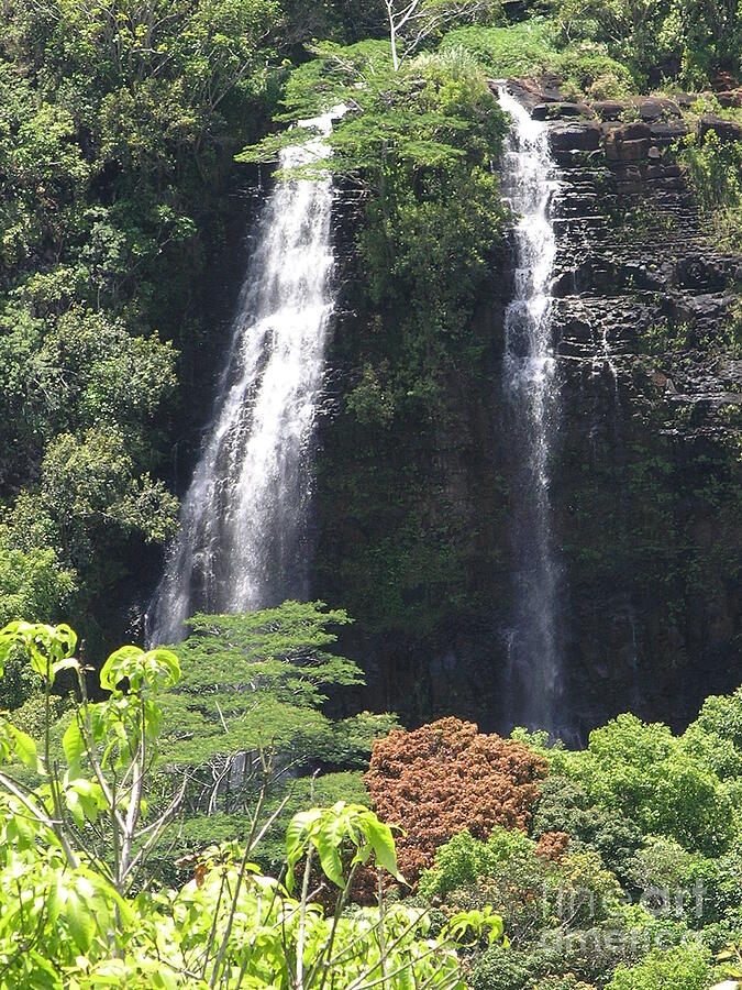 Opaekaa Falls on Kauai Before a Storm Photograph by Mary Deal