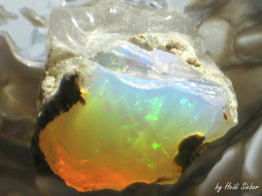 Ethiopian Opal Glass Art - Opal times by Heidi Sieber