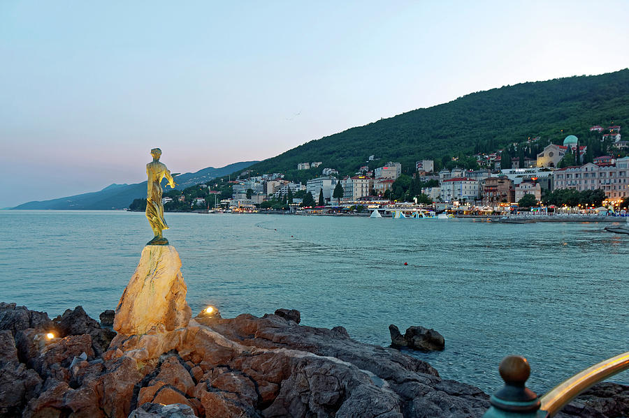 Opatija Coastline at Dusk Photograph by Sally Weigand