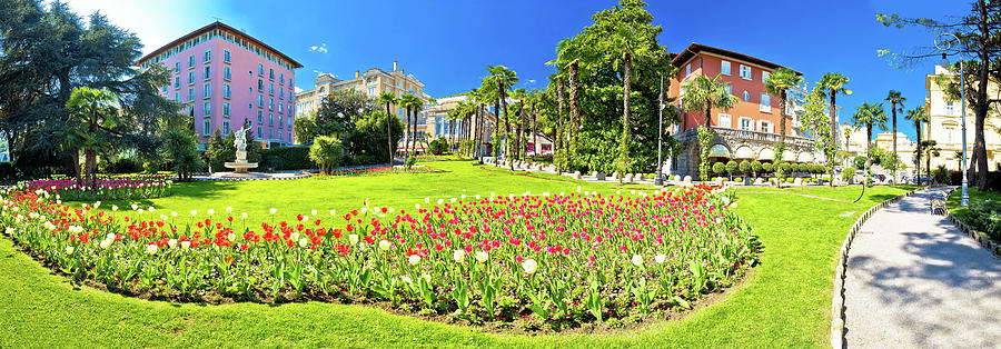 Opatija park and architecture panoramic view Photograph by Brch Photography