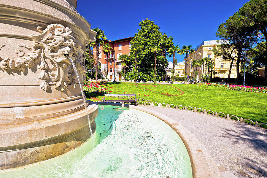 Opatija park and fountain view Photograph by Brch Photography