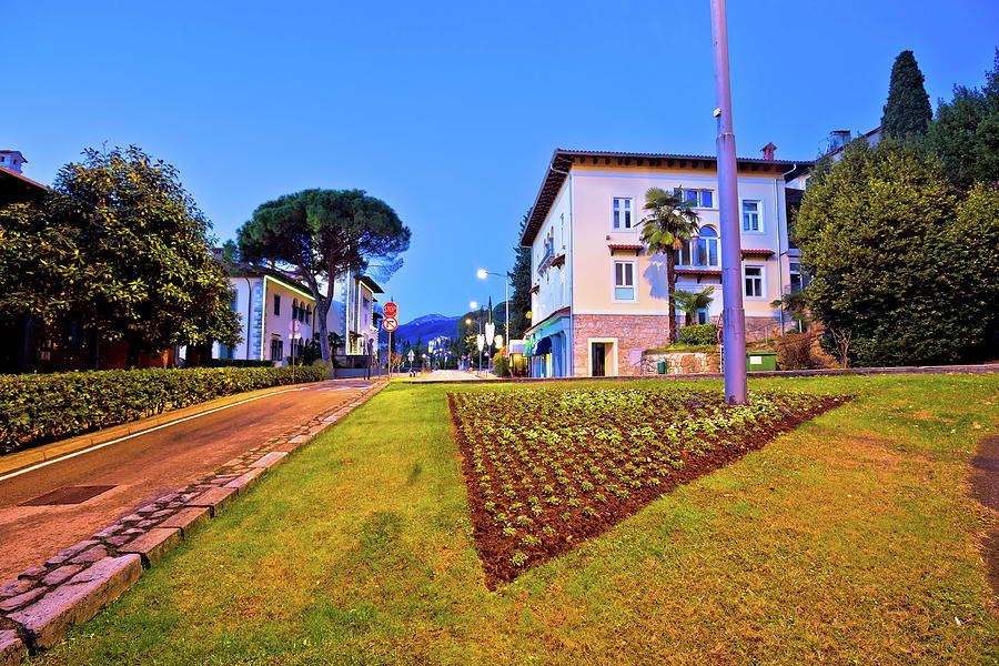 Opatija street and Town hall dawn view Photograph by Brch Photography