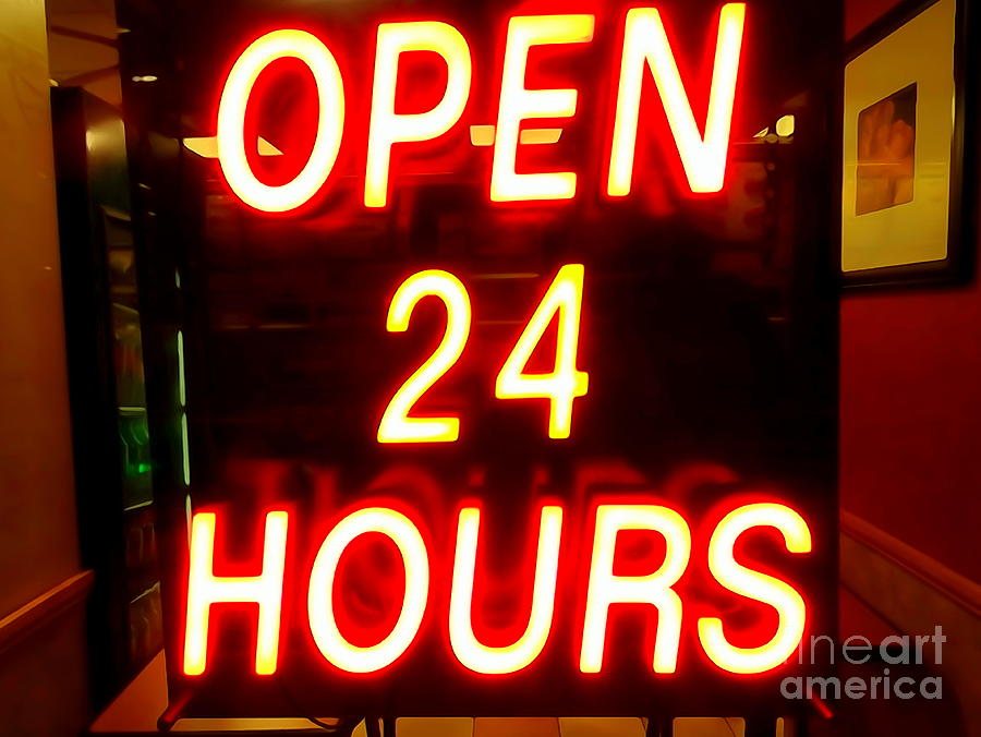 Open 24 Hours Photograph by Ed Weidman
