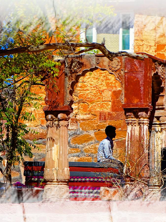 Architecture Photograph - Open Air Bed Among The Arches India Rajasthan 1a by Sue Jacobi