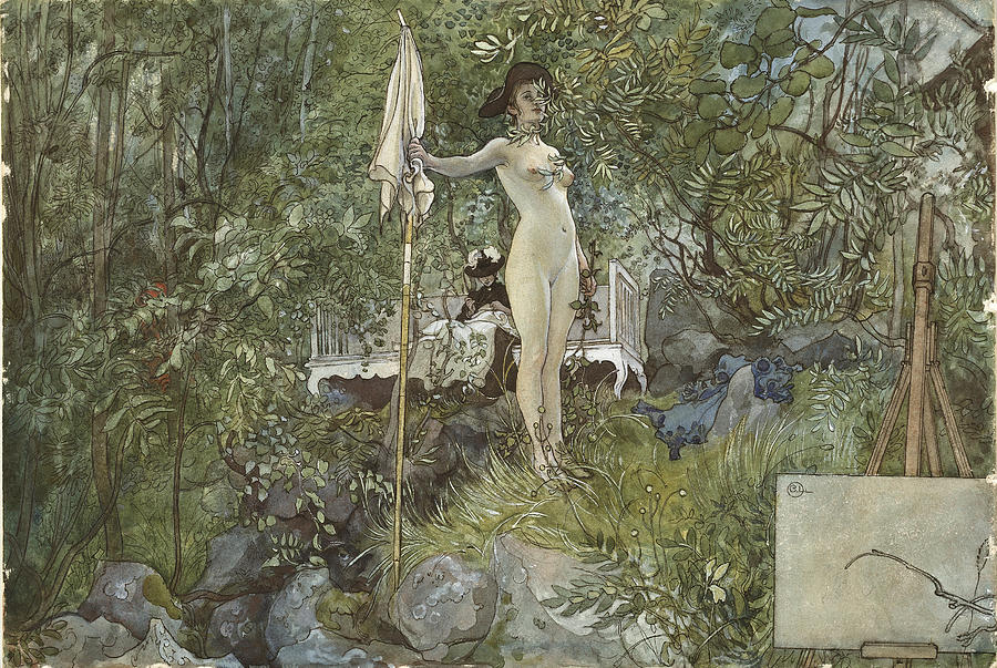 Open-Air Studio. From A Home Drawing by Carl Larsson