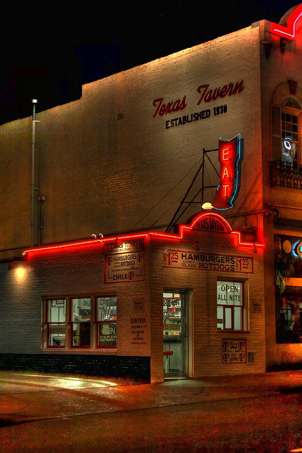 City Photograph - Open All Nite-Texas Tavern by Dan Stone