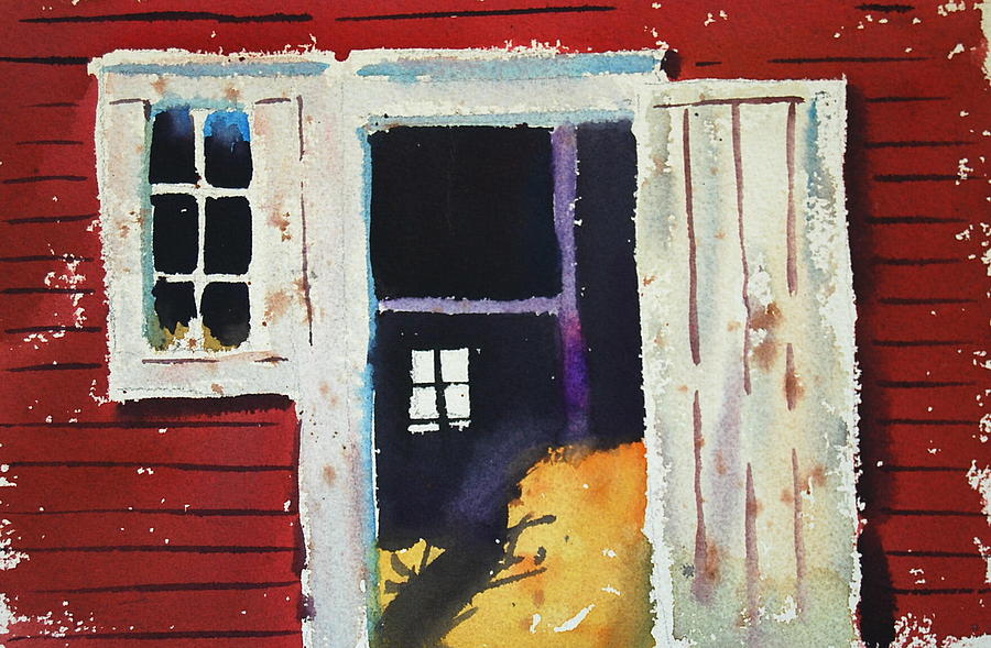 Open Barn Door Painting by Len Stomski