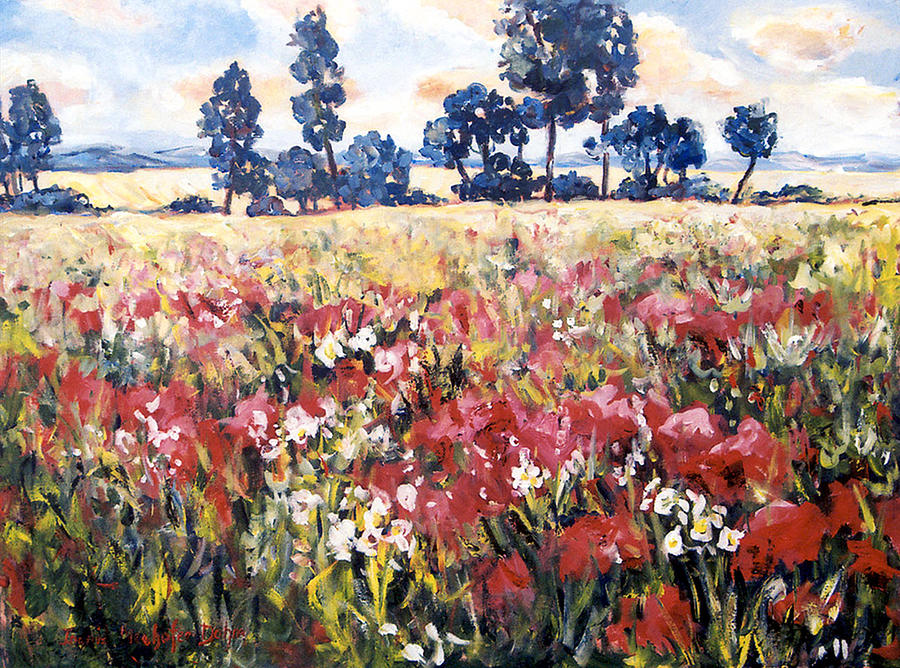 Open Field of Flowers Painting by Ingrid Dohm