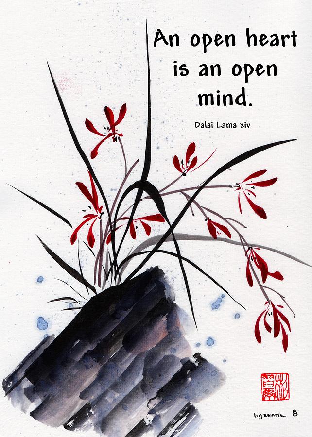 Open Hearts with quote Painting by Bill Searle