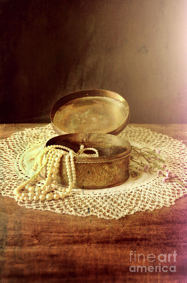 Open Jewelry Box with Pearls Photograph by Jill Battaglia
