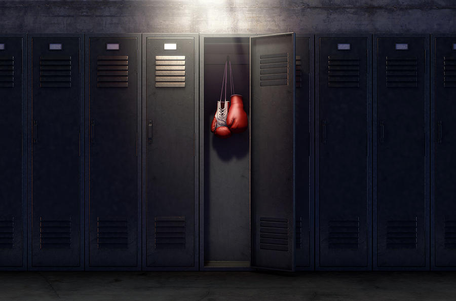 Locker Digital Art - Open Locker And Hung Up Boxing Gloves by Allan Swart Locker Digital Art - Open Locker And Hung Up Boxing Gloves by Allan Swart