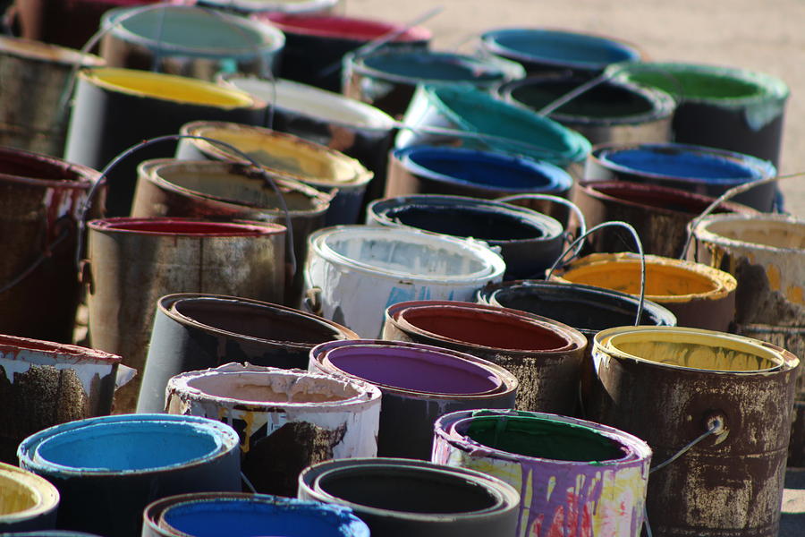 Open Paint Buckets Photograph by Colleen Cornelius