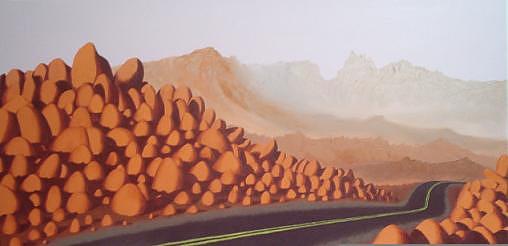 Lanscape Painting - Open Road the desert highway by David Corrigan
