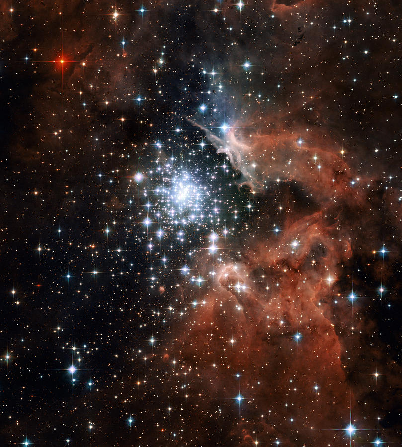 Open star cluster and nebula NGC 3603 Photograph by NASA and ESA