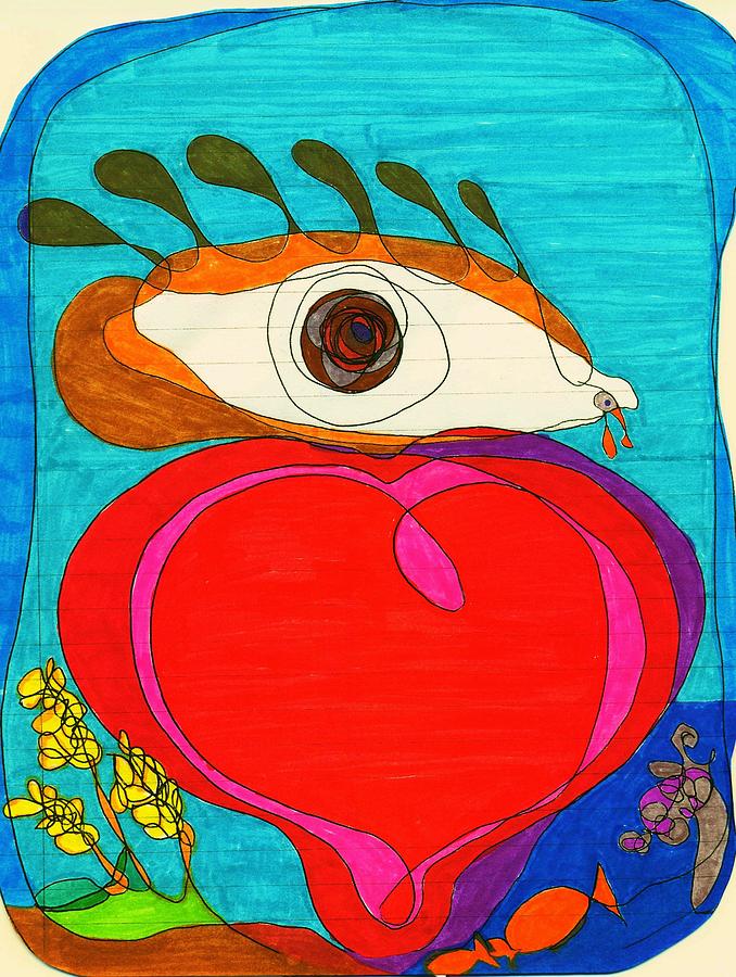 Abstract Drawing - Open the eyes of my heart by Martin Cline
