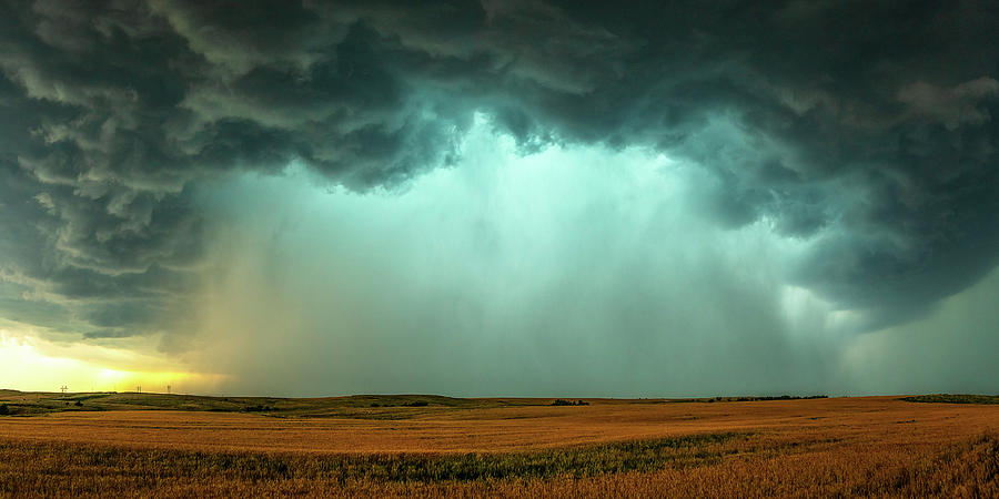 Open The Heavens - Panoramic View Of Entire Storm In Oklahoma Photograph