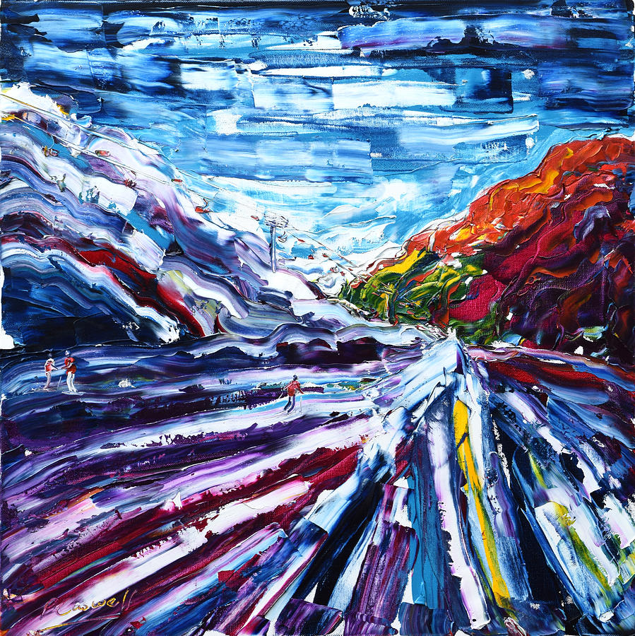 Open Trails Zermatt Painting by Pete Caswell