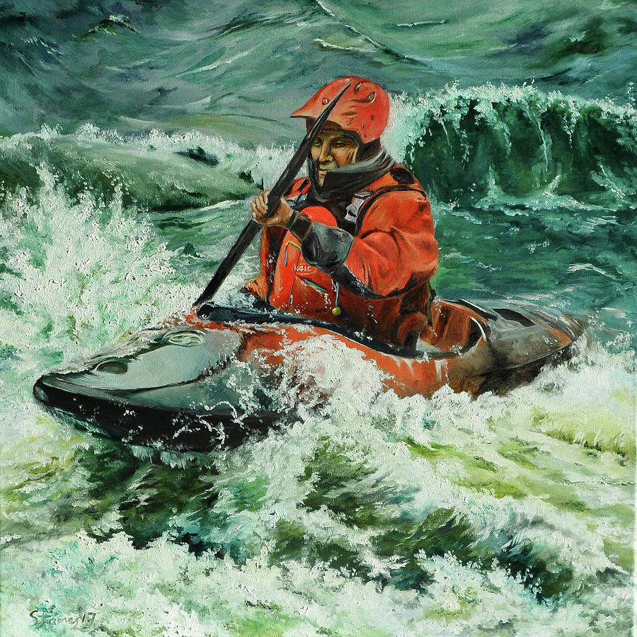 Kayak Painting - Open Water Kayaking by Steve James Kayak Painting - Open Water Kayaking by Steve James