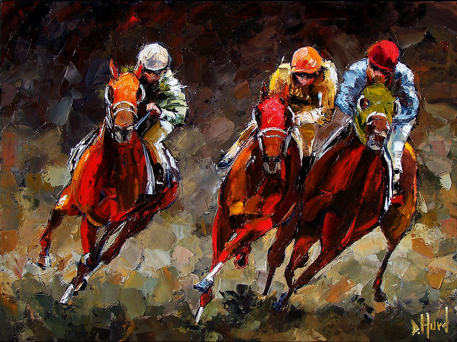 Horse Painting - Opening Day by Debra Hurd