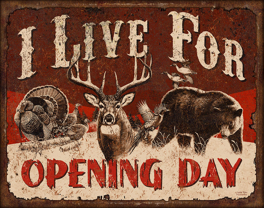 Wildlife Painting - Opening day Sign by JQ Licensing