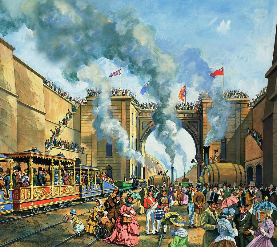 Opening Of The Liverpool And Manchester Railway Painting By Harry Green