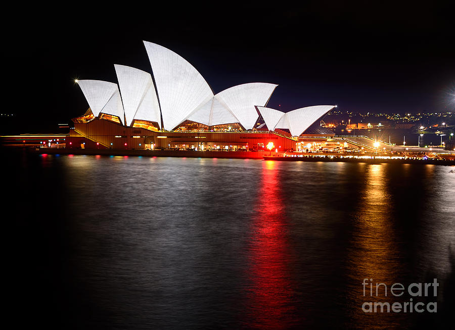 Architecture Photograph - Opera House - Just White - VIVID SYDNEY by Kaye Menner by Kaye Menner
