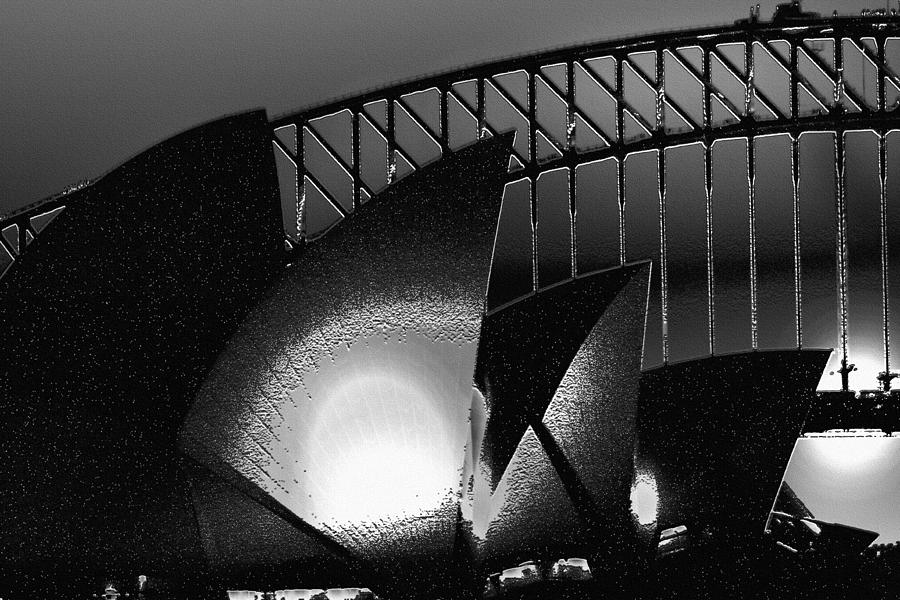 Black And White Photograph - Opera House Light And Texture by Miroslava Jurcik