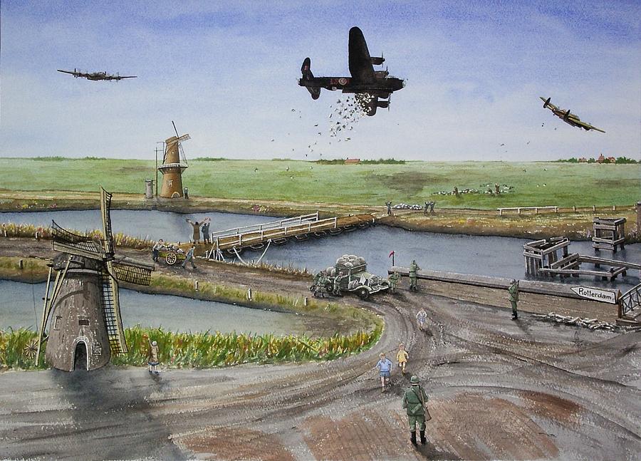 Lancaster Bomber Painting - Operation Manna III by Gale Cochran-Smith Lancaster Bomber Painting - Operation Manna III by Gale Cochran-Smith