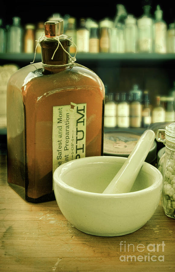 Opium Bottle in Apothecary Photograph by Jill Battaglia