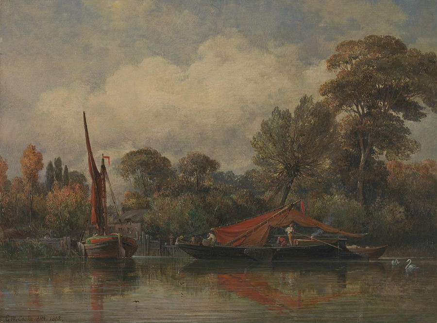 Opposite my House at Barnes Painting by Edward William Cooke