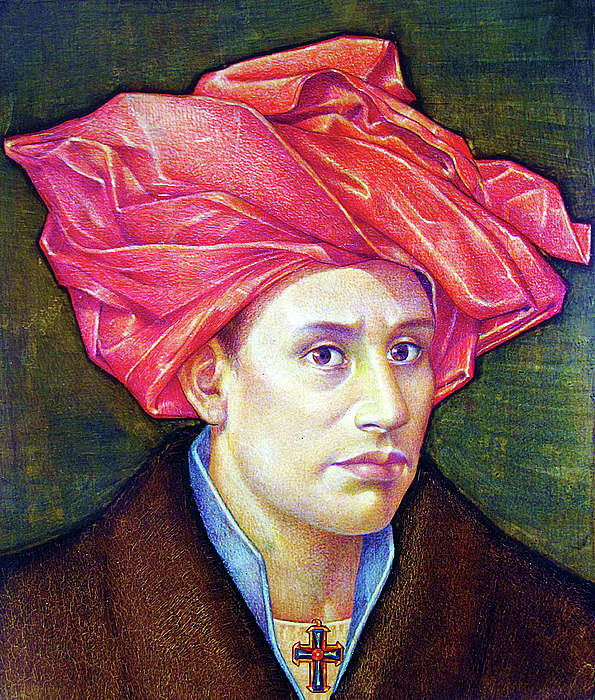Portrait Painting - OPS1986001 Self Portrait 14.75x17.75 by Alfredo Da Silva