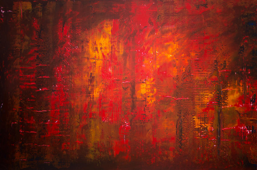 Abstract Painting - Opt.47.15 Forest Fire by Derek Kaplan