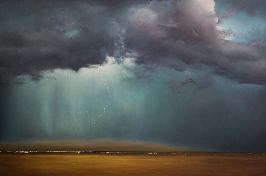 Abstract Painting - Opt.61.16 Storm by Derek Kaplan