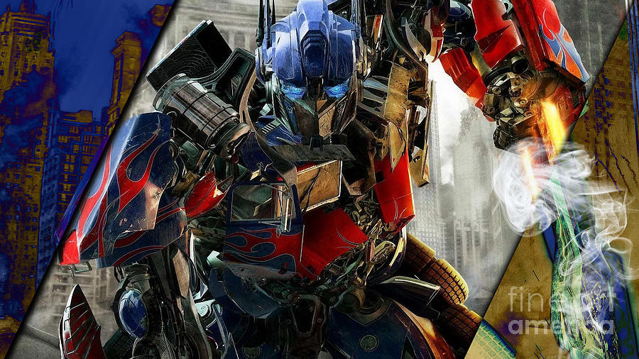 Transformers Movie Mixed Media - Optimus Prime Transformers Collection by Marvin Blaine