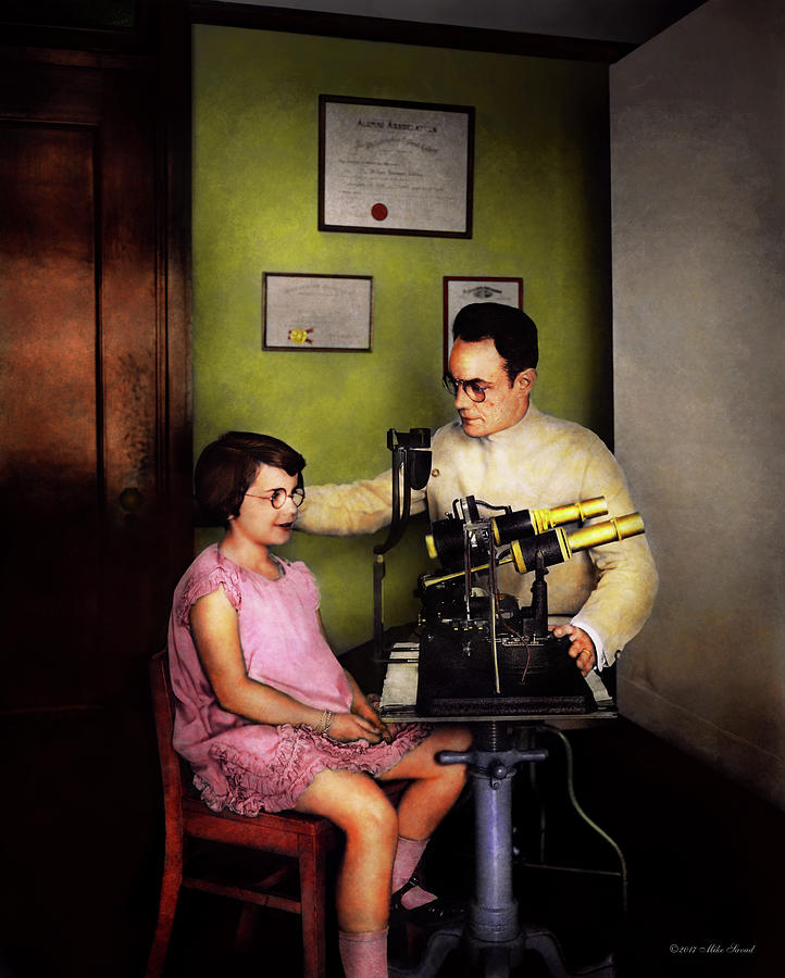 Optometrist - The eye exam 1929 Photograph by Mike Savad