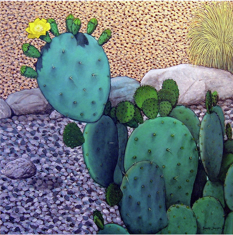 Opuntia Painting by Snake Jagger