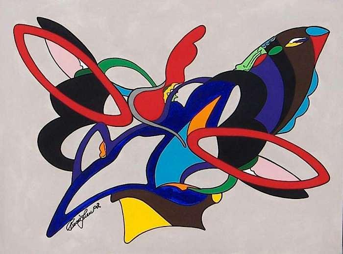 Abstract Painting - Opus 3 Butterfly by Richard Beau Lieu