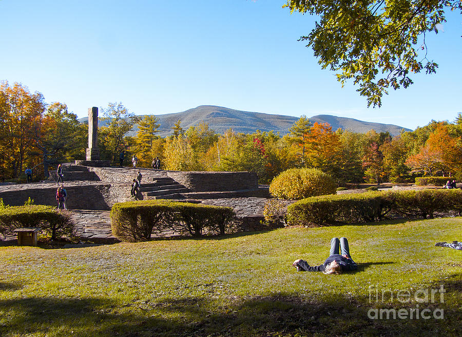 Opus 40 in Autumn Photograph by Phil Welsher