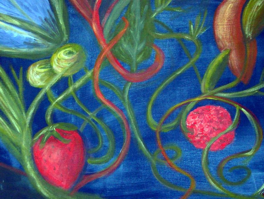 Strawberry Painting - Opus Three by Rebecca Merola