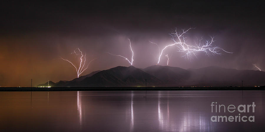 Oquirrh Lightning Photograph by Spencer Baugh