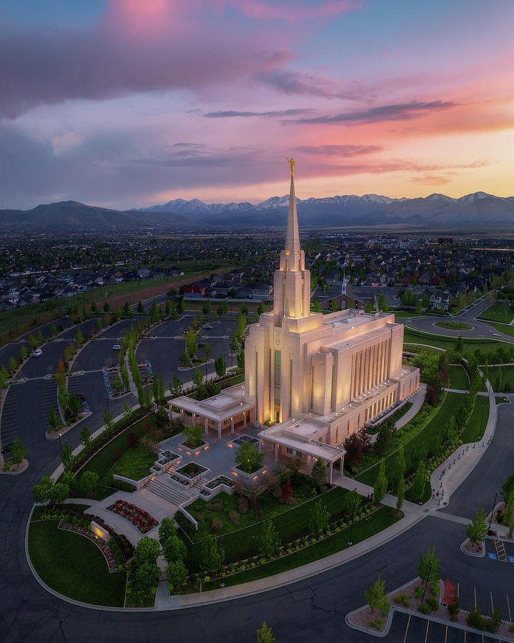 Oquirrh Mountain Temple Photograph by Dustin LeFevre