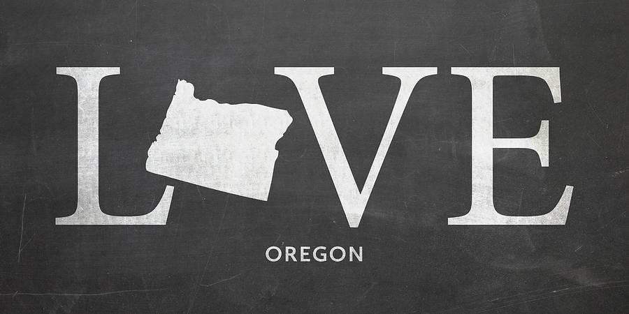Oregon Map Mixed Media - OR Love by Nancy Ingersoll