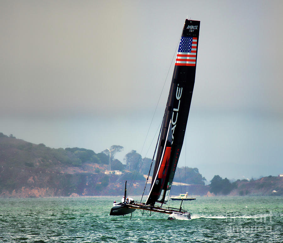 Oracle on the Move Americas Cup SF Photograph by Chuck Kuhn