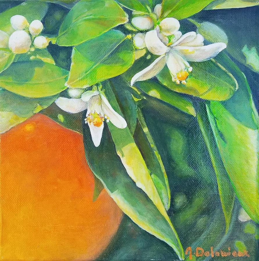 Orange a lOmbre Painting by Muriel Dolemieux