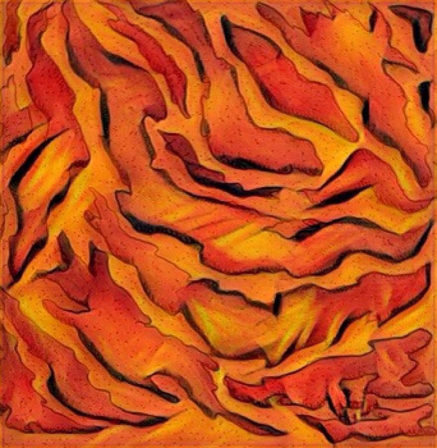 Orange abstract Digital Art by Megan Walsh