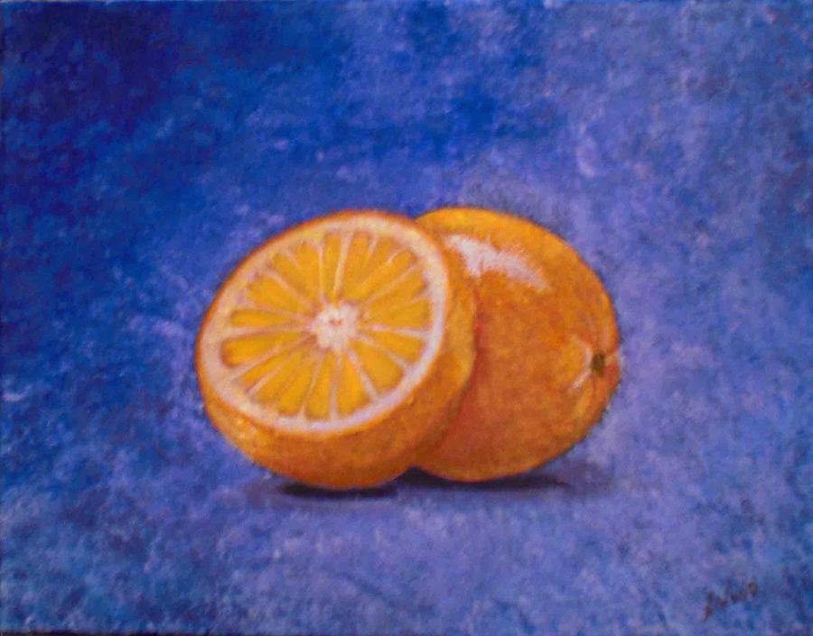 Orange and a Half Painting by Nancy Sisco