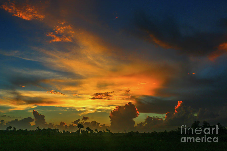 Orange and Blue Marsh Sunrise Photograph by Tom Claud
