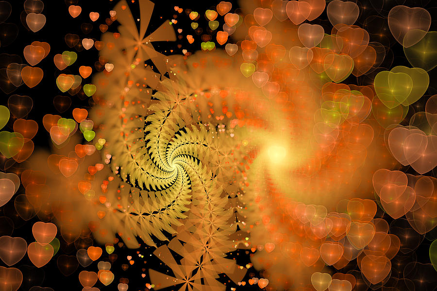 Orange and golden spiral love Digital Art by Matthias Hauser - Fine Art  America